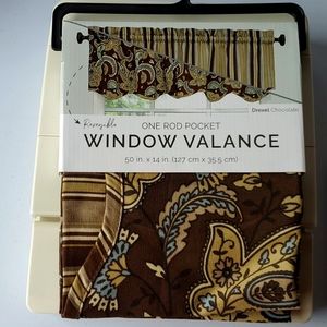 Ellery Drexel Chocolate Pocket Rod Reversible Valence 50x14 in